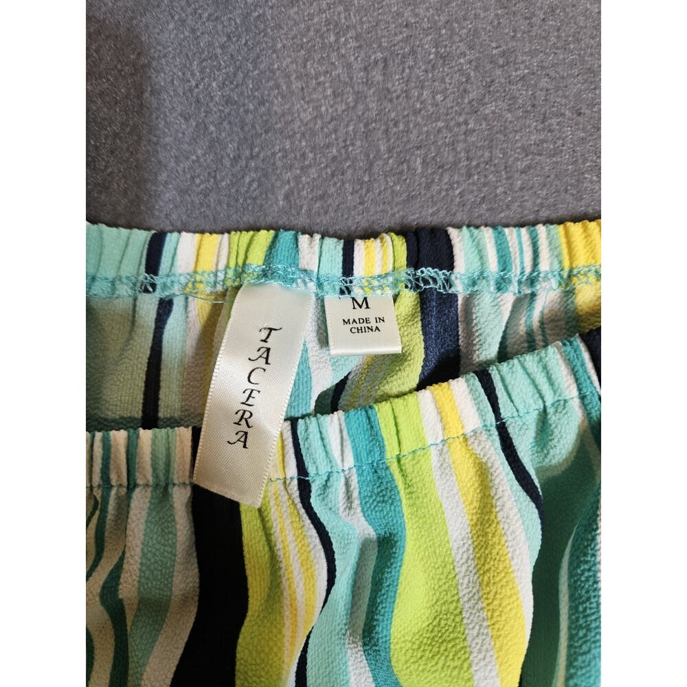 Tacera Jumpsuit Womens Medium Colorful Striped Wide Leg Faux Wrap - Picture 3 of 8